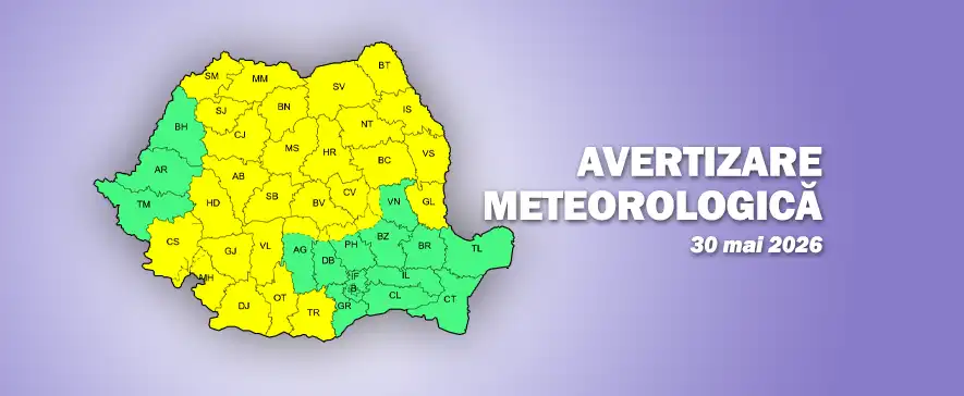 Vânt puternic în județul Bacău: două atenționări Cod Galben și o informare ANM pentru 29–30 mai