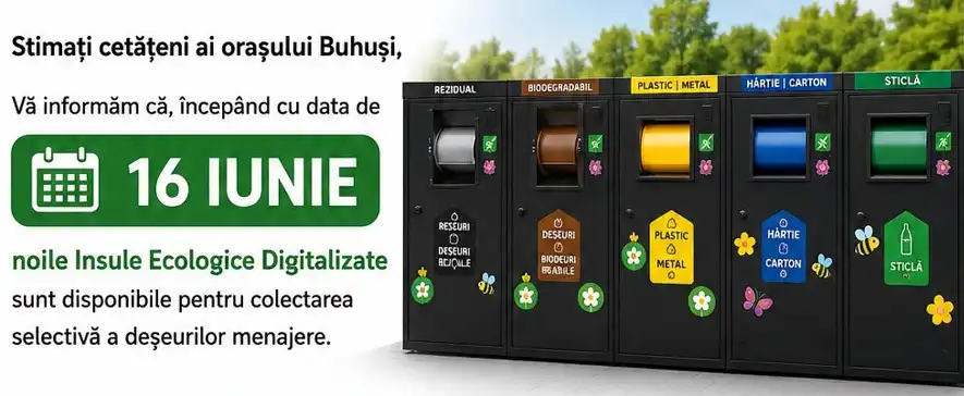 Insulele Ecologice Digitalizate din Buhuși au devenit funcționale. Acces liber până la 1 iulie, apoi doar pe bază de card