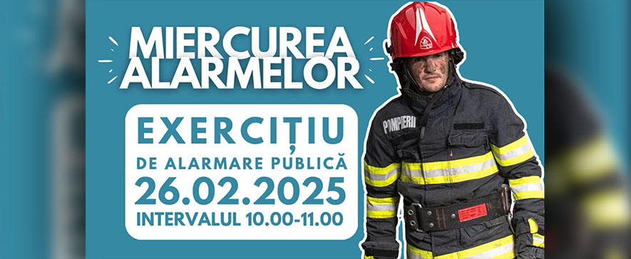 Exercițiu de alarmare publică organizat de ISU Bacău în cadrul Săptămânii Protecției Civile