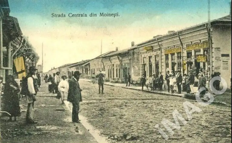 Moinești, Strada Centrală (Alex Constantinescu), începutul anilor 1900.
